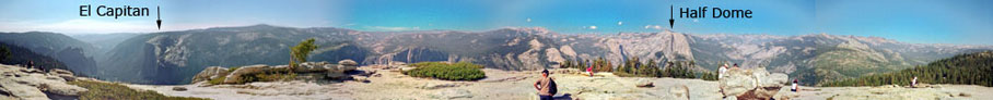 270 degree panoramic photo from top of Sentinel Dome